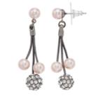 Simply Vera Vera Wang Pink Simulated Pearl Linear Drop Earrings, Women's