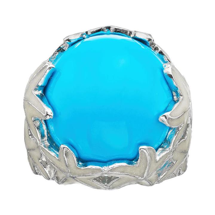 Sophie Miller Simulated Turquoise Sterling Silver Starfish Cabochon Ring, Women's, Size: 8, Blue