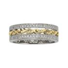 14k Gold Two Tone 1/4-ct. T.w. Diamond Scrollwork Wedding Ring, Women's, Size: 6.50, White