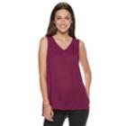 Women's Apt. 9&reg; V-neck Georgette Tank, Size: Large, Dark Red