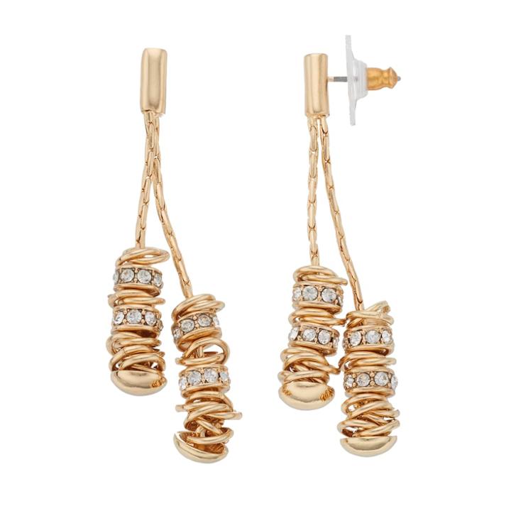 Dana Buchman Ring Cluster Linear Earrings, Women's, Gold