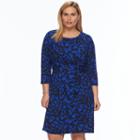 Plus Size Dana Buchman Printed Twist-front Dress, Women's, Size: 3xl, Med Blue