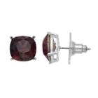 Brilliance Silver Plated Stud Earrings With Swarovski Crystals, Women's, Red