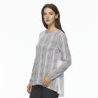 Women's Apt. 9&reg; Mixed-media Tee, Size: Xs, Grey (charcoal)