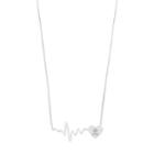 Sterling Silver Dallas Cowboys Heartbeat Necklace, Women's, Size: 18, Grey