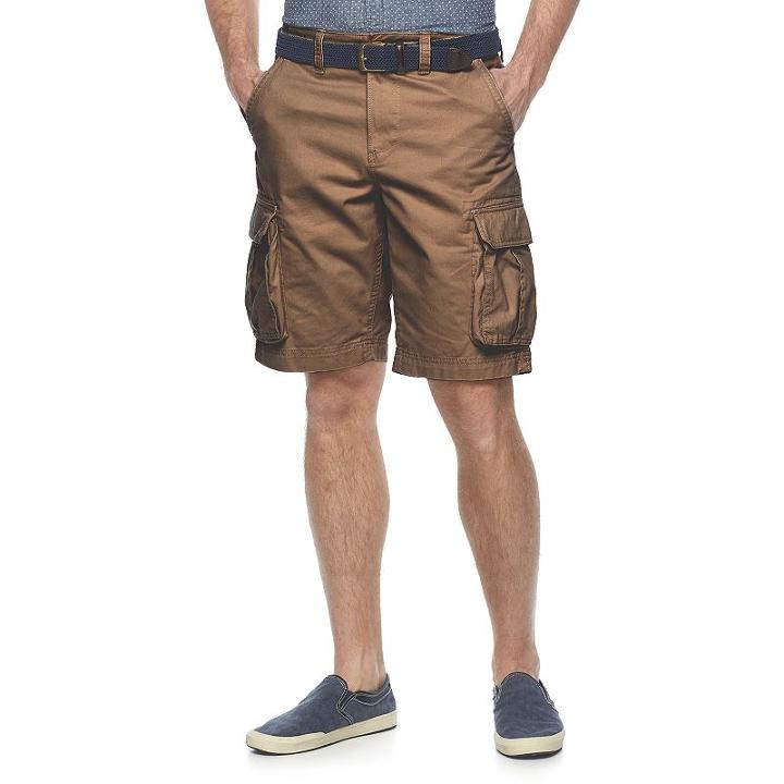 Men's Sonoma Goods For Life&trade; Twill Cargo Shorts, Size: 30, Med Brown