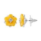 Napier Flower Nickel Free Stud Earrings, Women's, Yellow