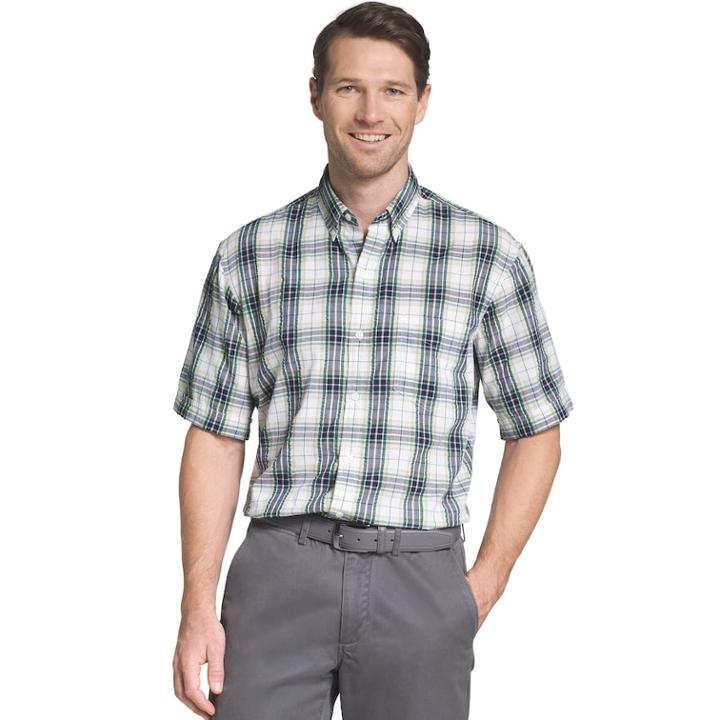 Men's Arrow Seersucker Button-down Shirt, Size: Small, Green