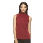 Women's Apt. 9&reg; Ribbed Mockneck Top, Size: Large, Red