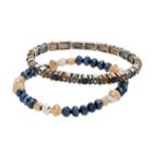Believe In Two Tone Floral Beaded Stretch Bracelet Set, Women's, Multicolor