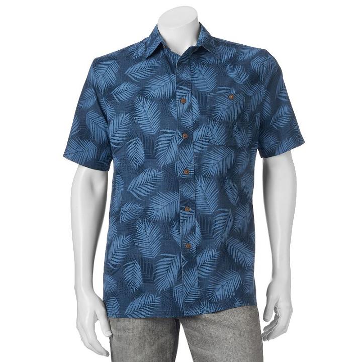 Men's Croft & Barrow&reg; Printed Button-down Shirt, Size: Medium, Dark Blue