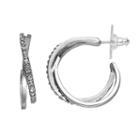 Simply Vera Vera Wang Crisscross Nickel Free Hoop Earrings, Women's, Dark Grey