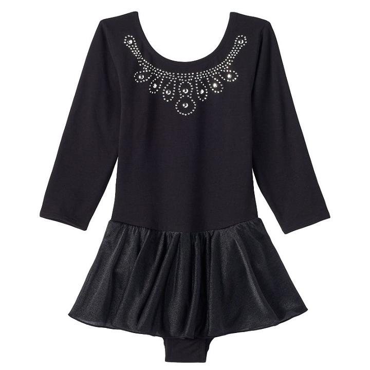Girls 4-16 Jacques Moret 3/4-length Sleeve Black Skirtall, Girl's, Size: Xs