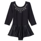 Girls 4-16 Jacques Moret 3/4-length Sleeve Black Skirtall, Girl's, Size: Xs