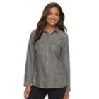 Women's Croft & Barrow&reg; Faux Suede Shirt, Size: Small, Grey