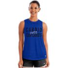 Women's Champion Authentic Wash Muscle Graphic Tee, Size: Medium, Blue