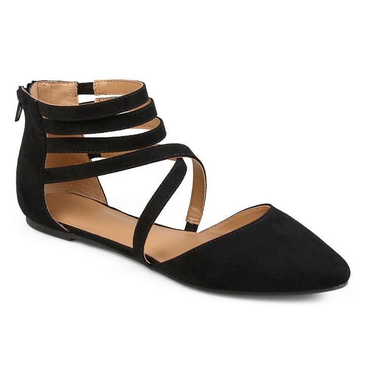 Journee Collection Marlee Women's Pointed Flats, Girl's, Size: 12, Black