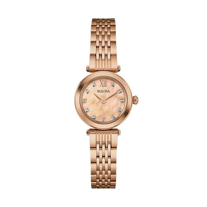 Bulova Women's Diamond Stainless Steel Watch - 97p116, Pink