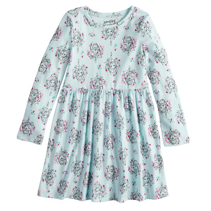 Disney's Frozen Elsa Girls 4-10 Skater Dress By Jumping Beans&reg;, Size: 4, Light Blue