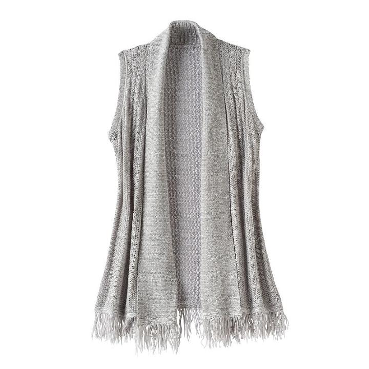 Girls 7-16 Cloud Chaser Fringe Knit Sweater, Size: Medium, Grey Other