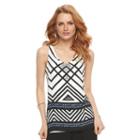 Women's Apt. 9&reg; Geometric Print Tank, Size: Xl, Blue