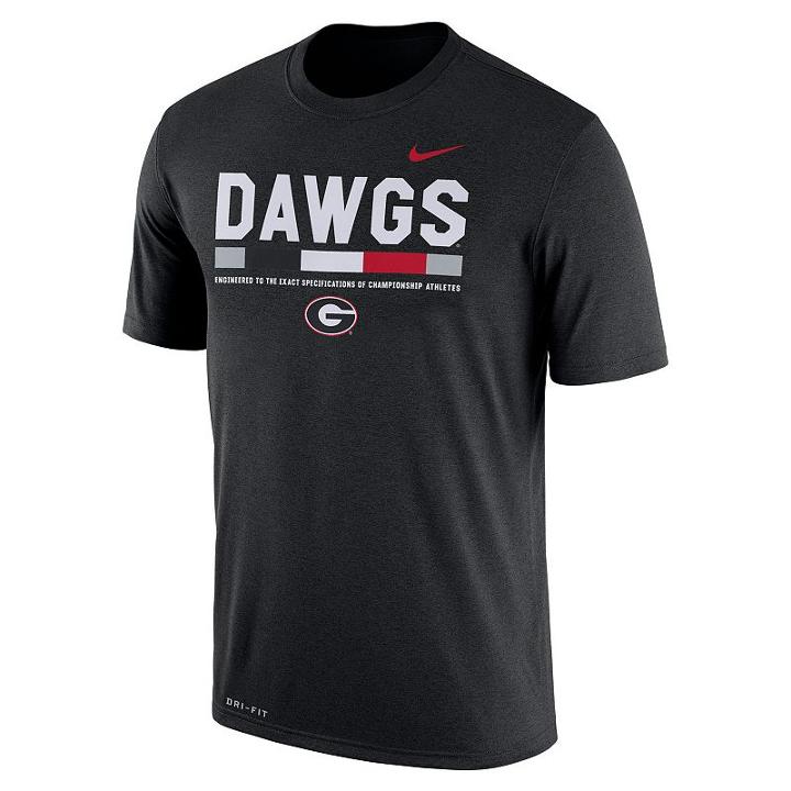 Men's Nike Georgia Bulldogs Legend Staff Dri-fit Tee, Size: Xl, Black