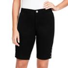 Women's Gloria Vanderbilt Violet Twill Bermuda Shorts, Size: 8, Black