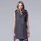 Women's Simply Vera Vera Wang Asymmetrical Vest, Size: Medium, Grey (charcoal)