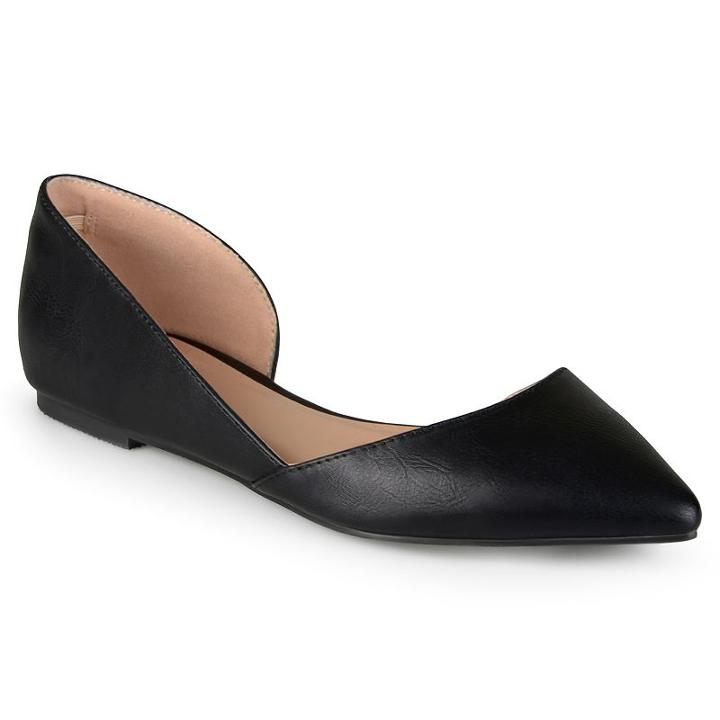 Journee Collection Cortni Women's Pointed-toe Flats, Girl's, Size: Medium (11), Black