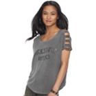 Women's Rock & Republic&reg; Backstage Antics Graphic Tee, Size: Small, Grey (charcoal)