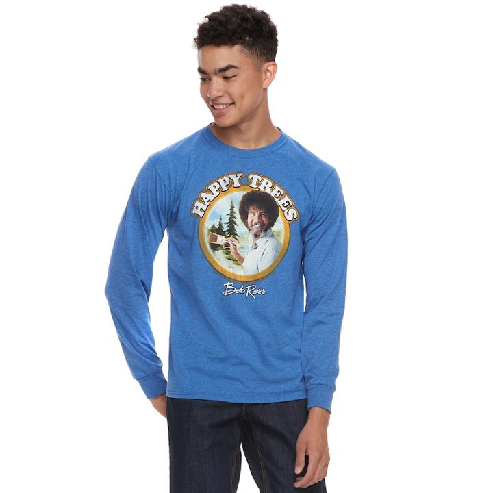 Boys 8-20 Bob Ross Happy Trees Tee, Size: Large, Blue