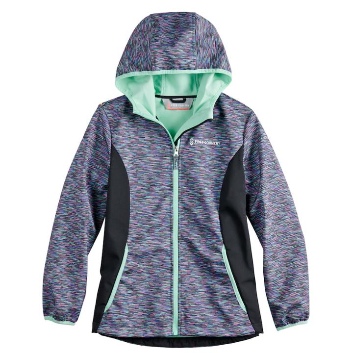 Girls 4-16 Free Country Softshell Fleece-lined Lightweight Jacket, Size: 10-12, Dark Grey