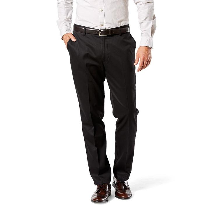 Men's Dockers&reg; Stretch Signature Khaki Athletic-fit Flat-front Pants, Size: 34x32, Black
