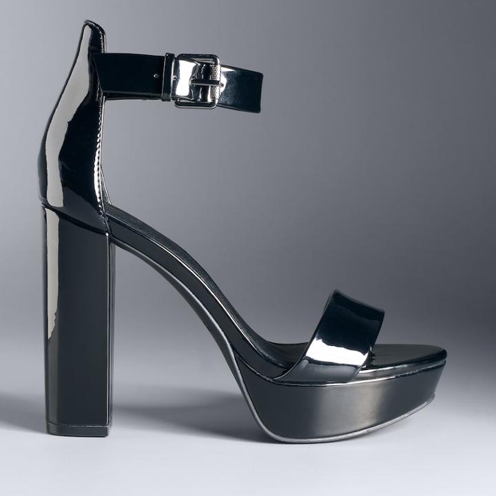 Simply Vera Vera Wang Hong Kong Women's High Heel Sandals, Size: 9.5, Black