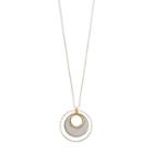 Long Glittery Cutout Circle Pendant Necklace, Women's, Multicolor