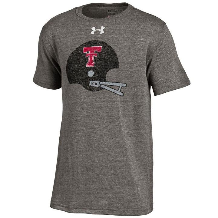 Boys 8-20 Under Armour Texas Tech Red Raiders Helmet Triblend Tee, Size: L 14-16, Grey