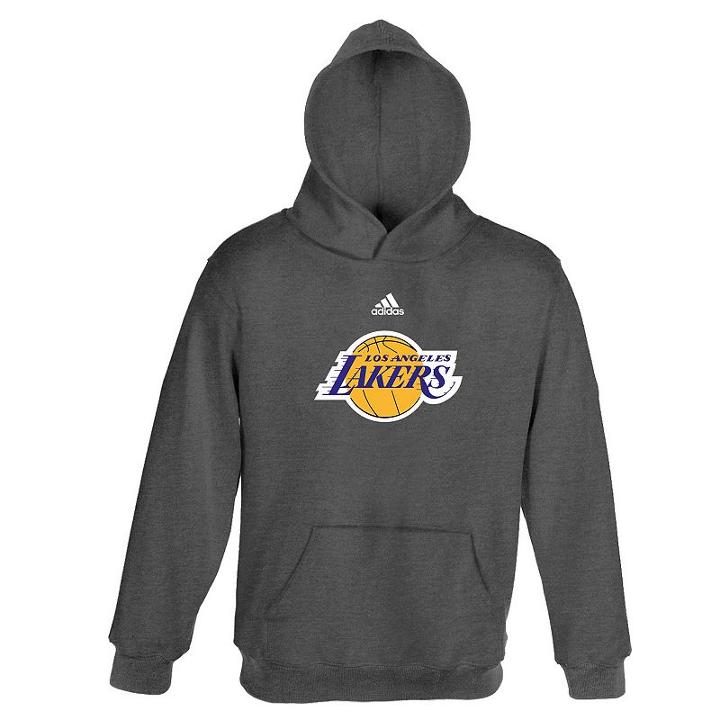 Boys 4-7 Adidas Los Angeles Lakers Fleece Hoodie, Men's, Size: Small, Grey (charcoal)
