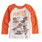 Toddler Boy Jumping Beans&reg; Long Sleeve Slubbed Raglan Graphic Tee, Size: 4t, White