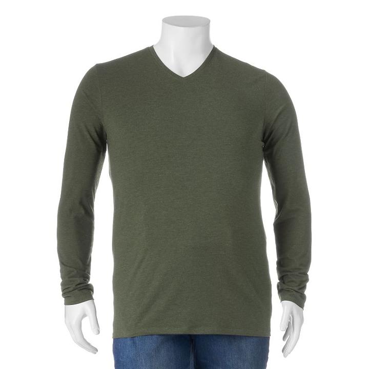 Men's Apt. 9&reg; V-neck Tee, Size: Medium, Green