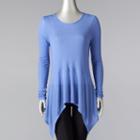 Women's Simply Vera Vera Wang Handkerchief Tee, Size: Large, Blue (navy)