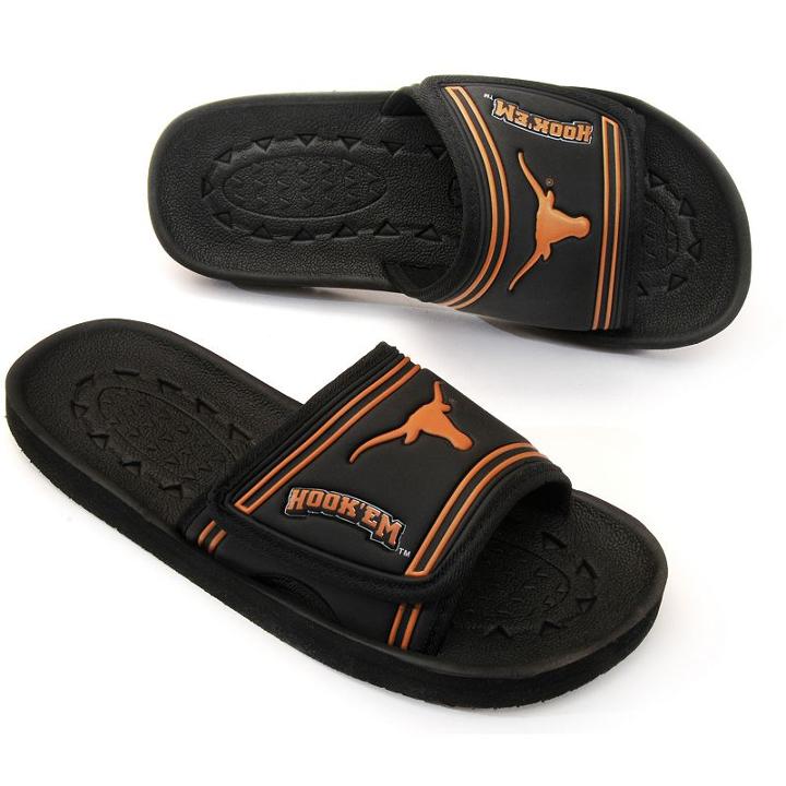 Adult Texas Longhorns Slide Sandals, Size: Medium, Black