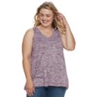 Plus Size Sonoma Goods For Life&trade; V-neck Tank, Women's, Size: 1xl, Med Purple