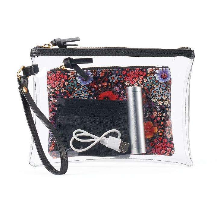 So&reg; 4-in-1 Smartphone Charging Wristlet, Pouch & Card Case Set, Women's