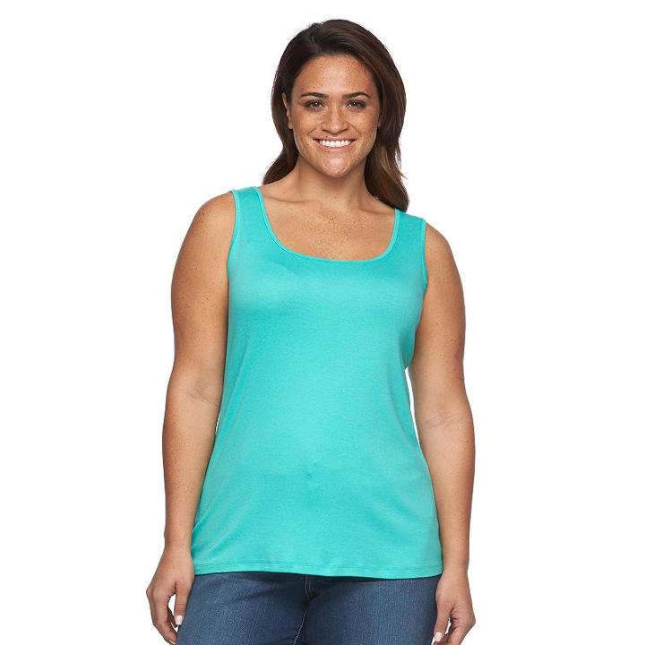 Plus Size Sonoma Goods For Life™ Layering Tank, Women's, Size: 1xl, Turquoise/blue (turq/aqua)