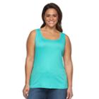 Plus Size Sonoma Goods For Life&trade; Layering Tank, Women's, Size: 1xl, Turquoise/blue (turq/aqua)