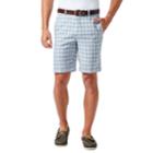 Men's Haggar&reg; Cool 18&reg; Pro Straight-fit Windowpane Stretch Flat-front Shorts, Size: 42, Blue