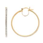 Chrystina Gold Tone Crystal Hoop Earrings, Women's, White