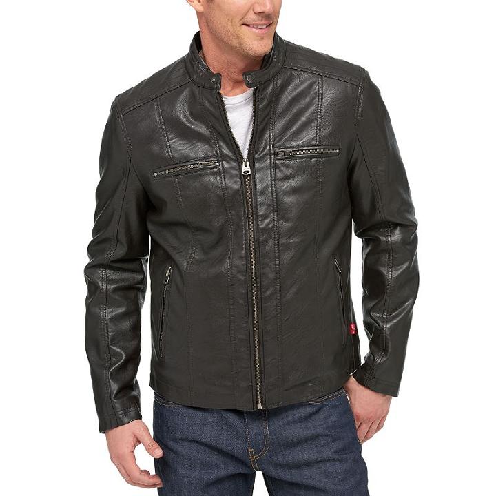 Men's Levi's&reg; Faux-leather Racer Jacket, Size: Medium, Brown