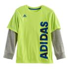 Boys 4-7x Adidas Mock-layer Logo Tee, Size: 6, Brt Yellow