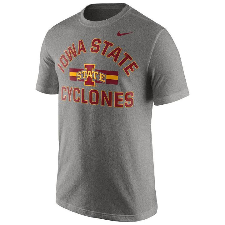 Men's Nike Iowa State Cyclones Stadium First Stripe Tee, Size: Small, Grey